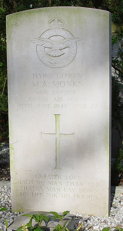 F/O Maurice Arnold Monks<br/><br /><br />died June 13th, 1944